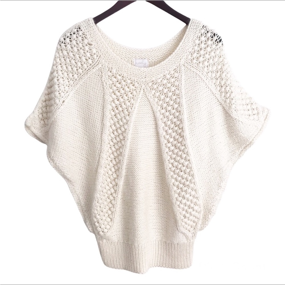 Neely Cream Wool Blend Knit Sweater Size XS